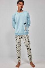 Gisela Pijama largo de hombre Snoopy azul