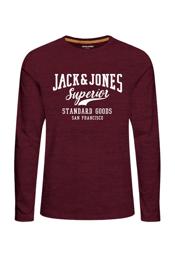 Jack & Jones Camiseta pijama manga larga print logo pink