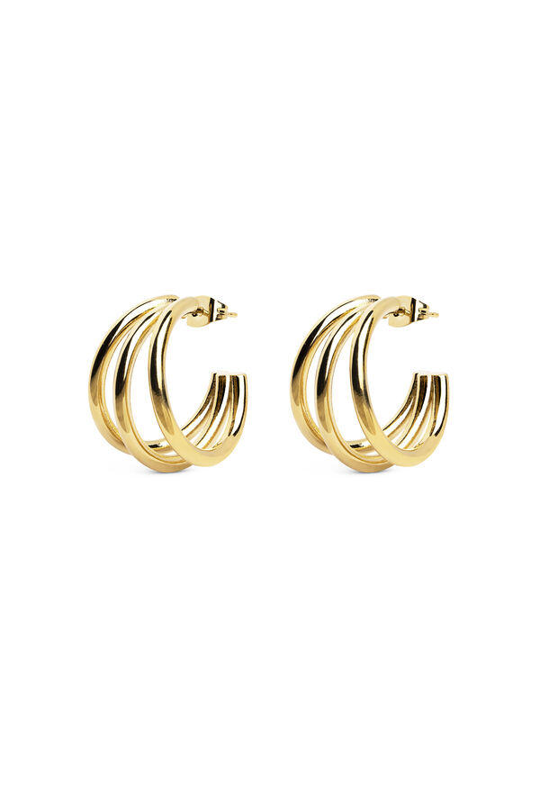 Womensecret Gold Triple Hoop Earrings Žuta