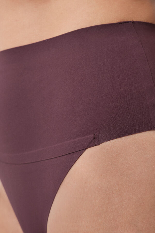Women'secret Burgundy high-waisted glitter thong red