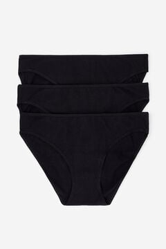 Womensecret 3 cotton classic panties pack black