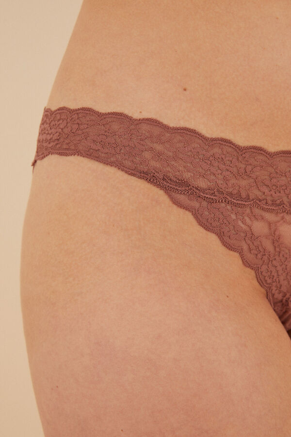 Womensecret Brown lace panty red