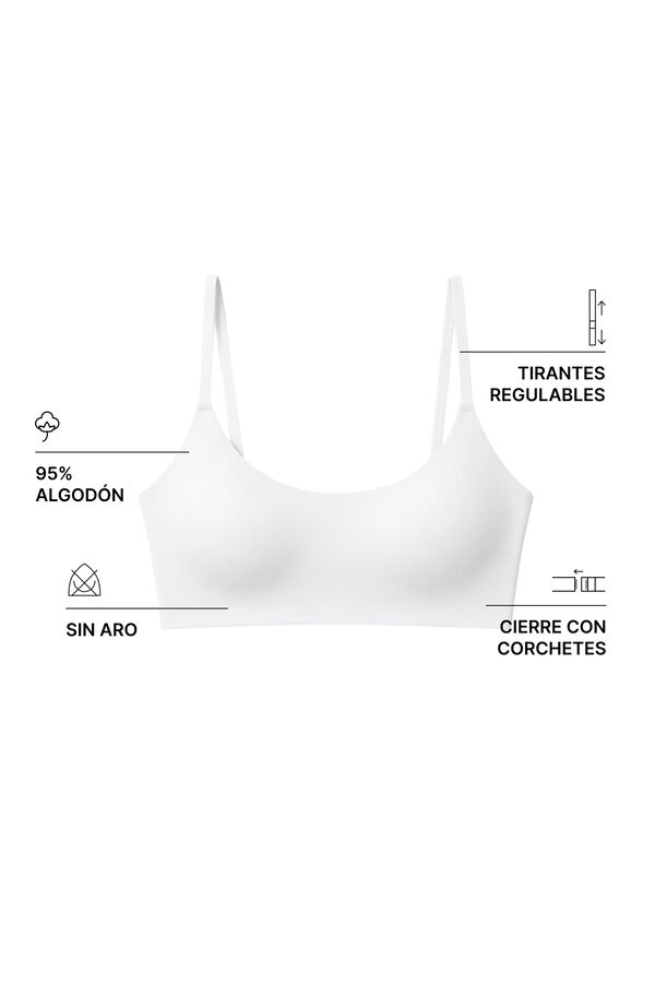 Women'secret GODDESS top grudnjak od mikrofibera sa penastim korpama beli Bela
