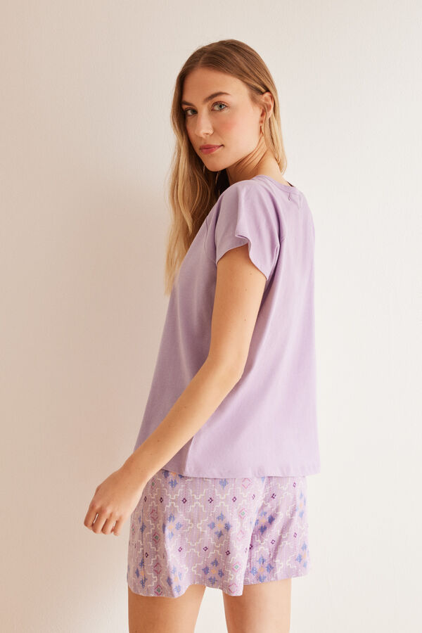 Womensecret Pyjama aus 100 % bestickter Ethno-Baumwolle Rosa