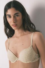 Women'secret Beige lace classic BEAUTIFUL padded bra nude