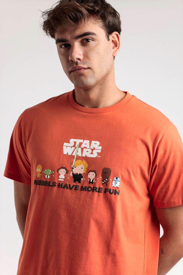 Admas Star Wars pixel short pyjamas red