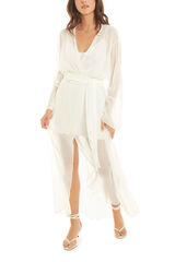 Ivette Bridal Gauze long noa robe beige