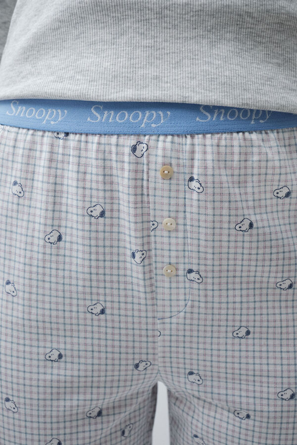 Women'secret Snoopy flannel cotton long pyjamas grey