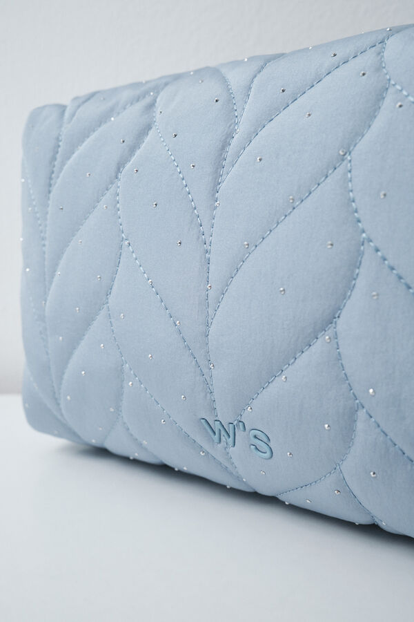 Women'secret Trousse de toilette portefeuille grande matelass&eacute;e bleue bleu