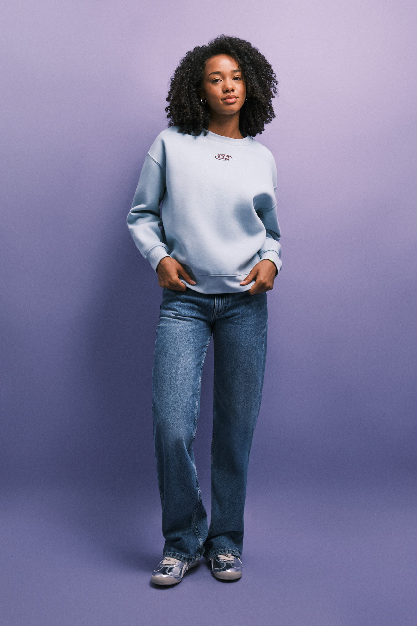 HI&BYE Green fleece logo sweatshirt
