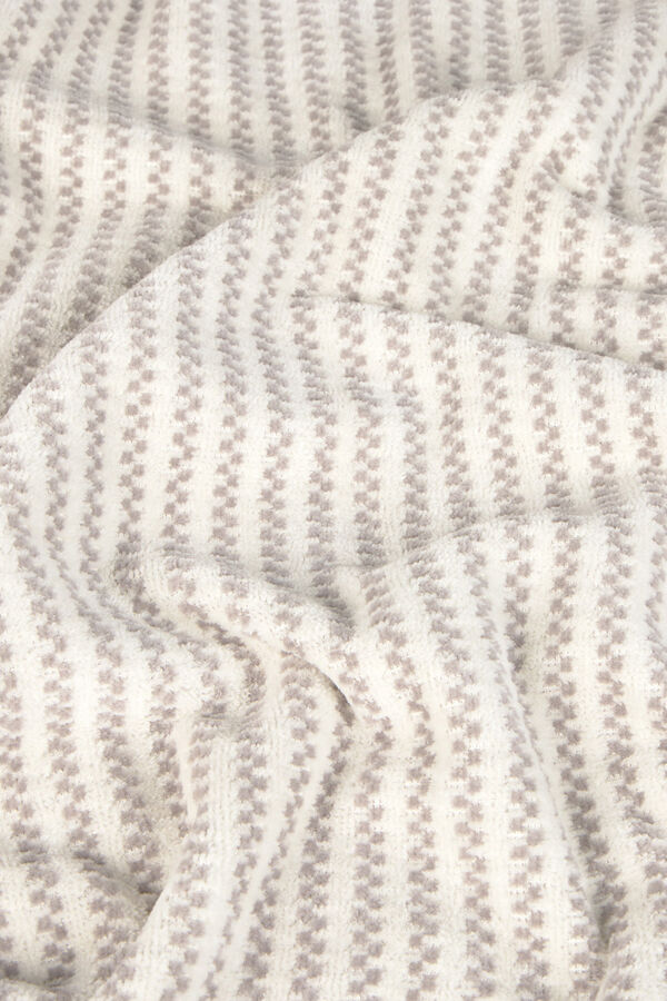 Textura Toalla rizo velour rayas gris