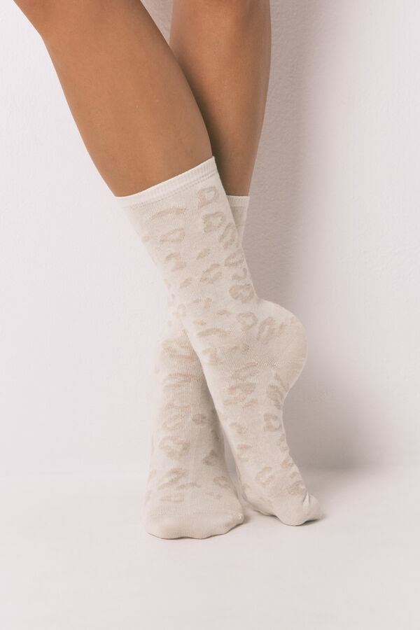 Women'secret Paket od 3 duge leopard čarape  Print