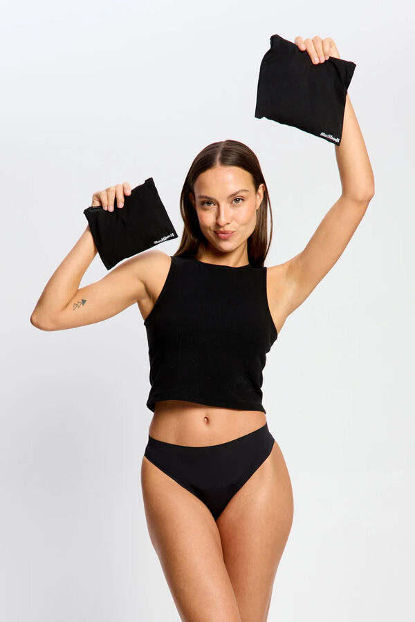 Modibodi Bolsa impermeable reutilizable algod&oacute;n org&aacute;nico negro