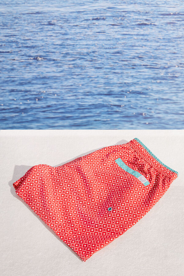 Womensecret Men's printed red swimming shorts Crvena