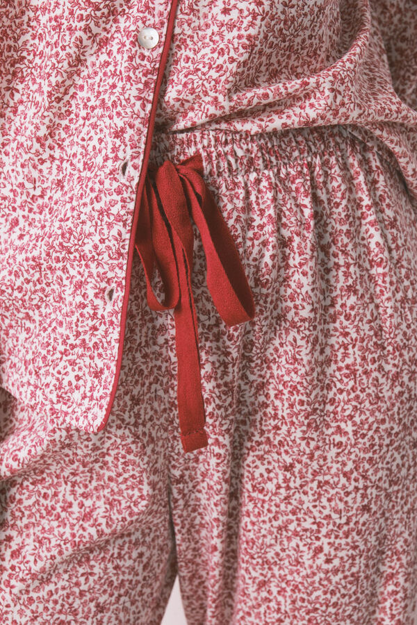 Women'secret Red floral cotton classic pyjamas  brown