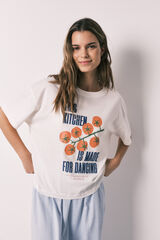 Women'secret White 100% cotton short sleeve T-shirt beige