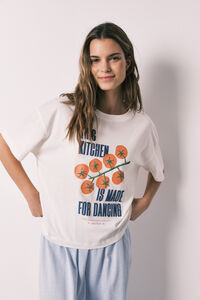 Women'secret White 100% cotton short sleeve T-shirt