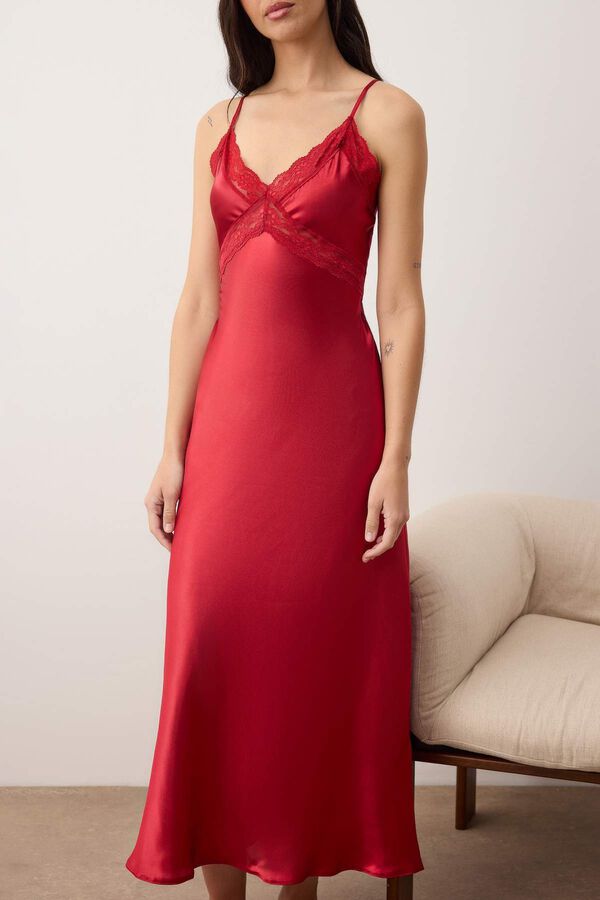 Trendyol Elegant Satin Woven Nightdress printed