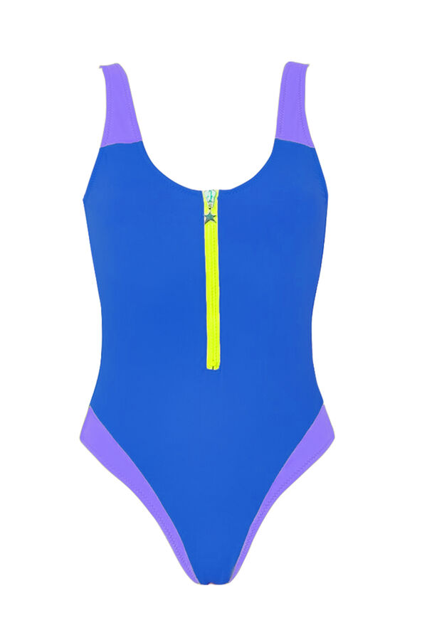 Womensecret Blue and lilac zip-up swimsuit blue