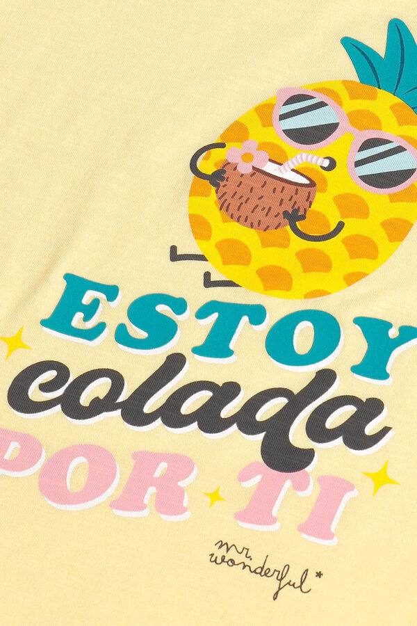 Admas MR WONDERFUL Pijama Manga Corta Pi&ntilde;a para Ni&ntilde;a amarillo