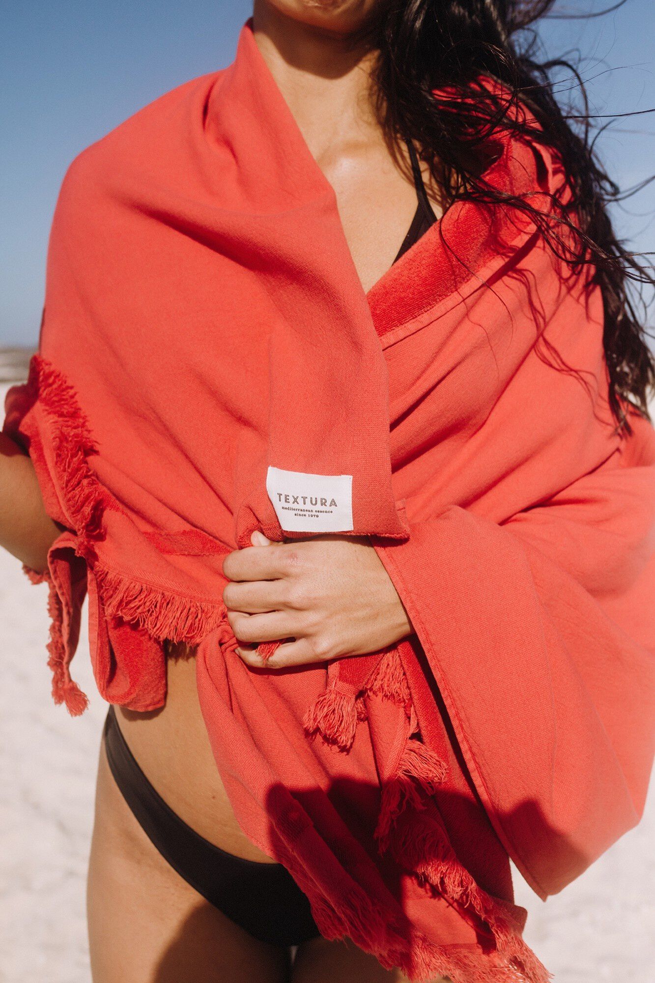 Textura Strandtuch aus Web- und Frotteestoff