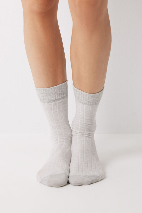 Womensecret Chaussettes longues basiques grises gris