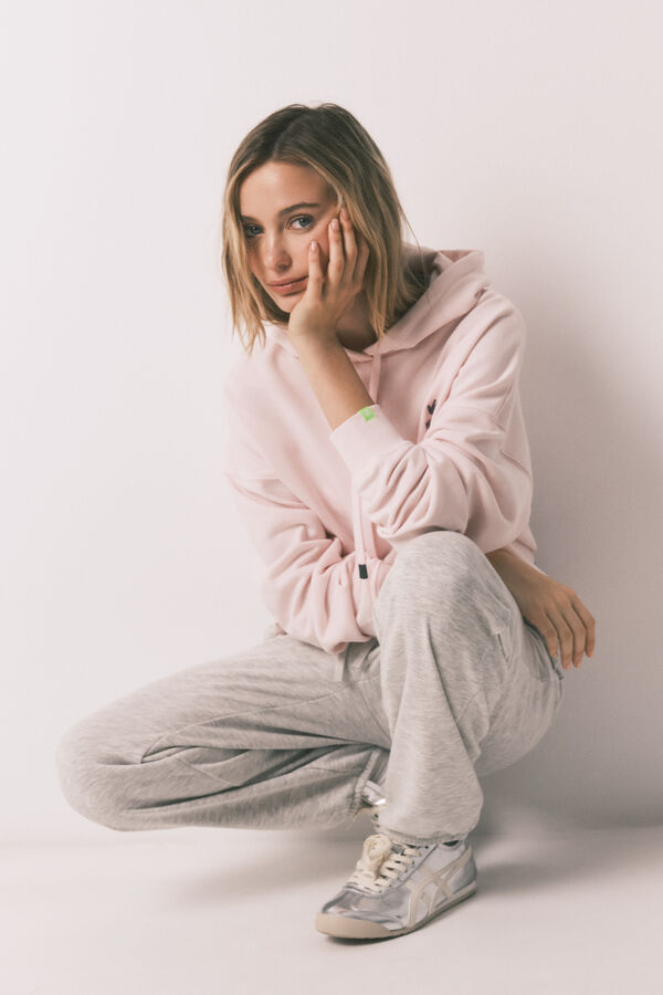 HI&BYE Grey cotton fleece jogger trousers grey