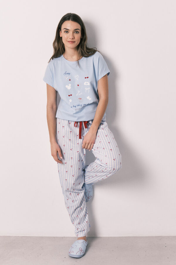 Women'secret Pyjama long &agrave; manches courtes en coton Mickey bleu