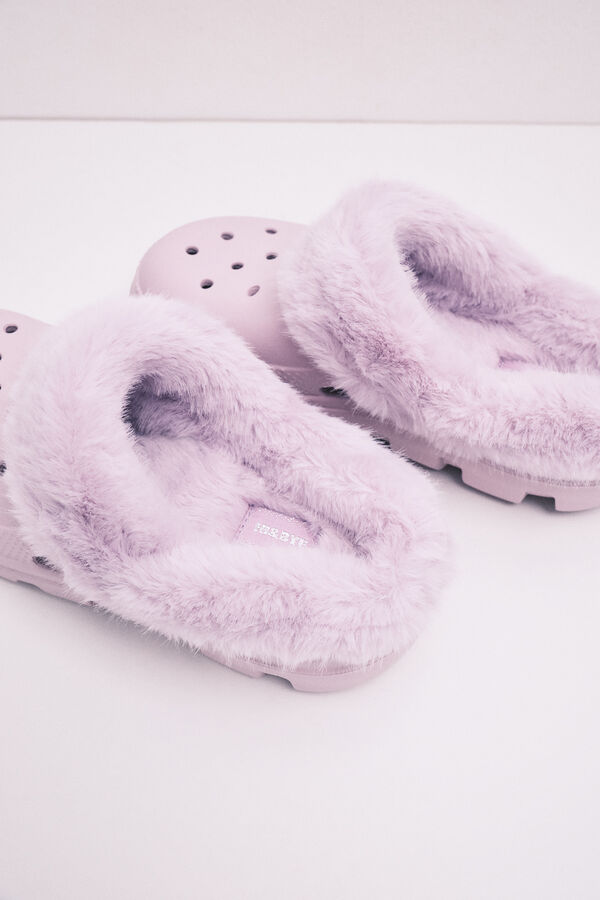 HI&BYE Purple platform clog slippers pink