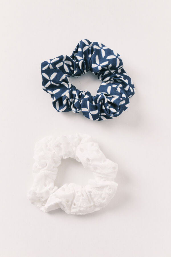 Women'secret Blaues 2er-Pack mittlere Scrunchies sortiert Blau