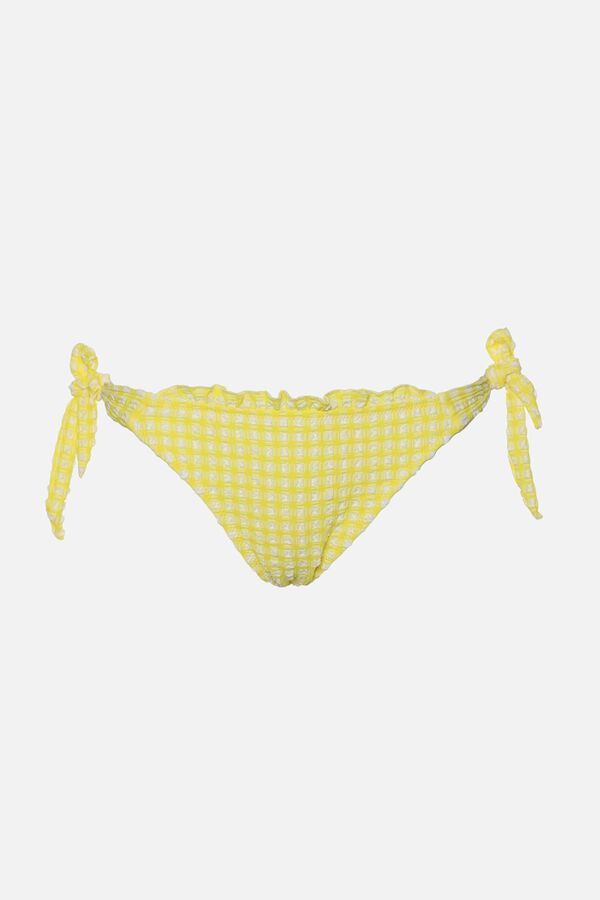 Trendyol Braga de bikini cl&aacute;sica vichy amarillo