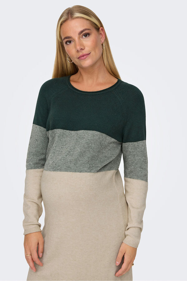 Only Maternity Ribbed maternity dress green