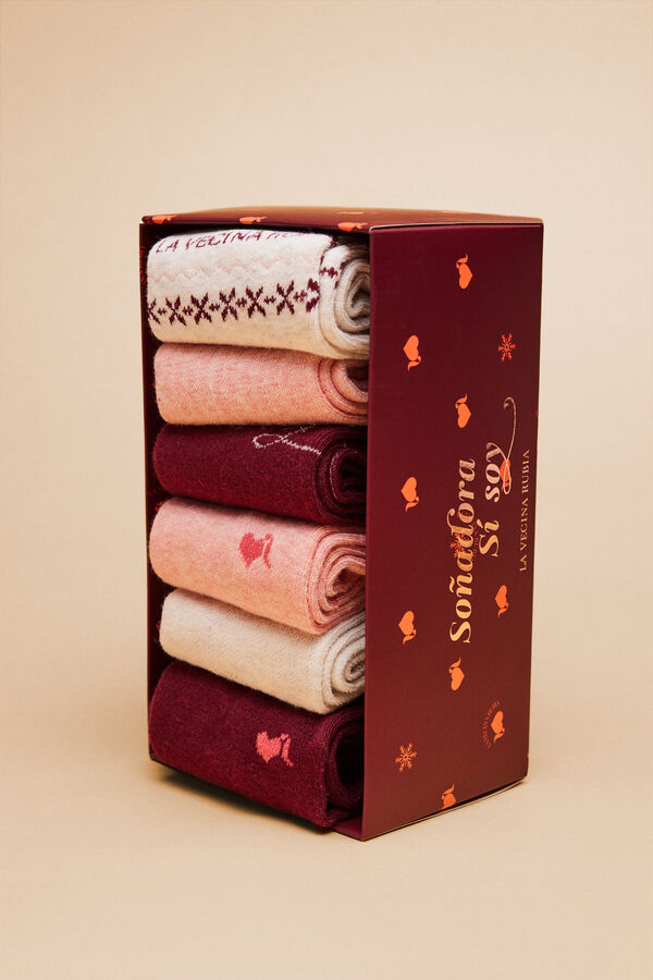 Womensecret 6-pack of cotton La Vecina Rubia socks printed