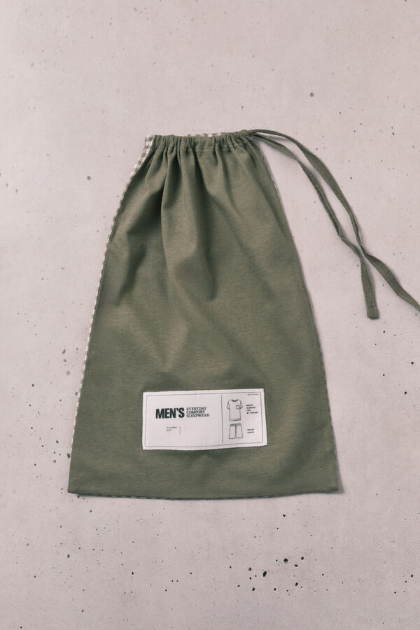 Women'secret Men's plaid cotton short pyjamas printed