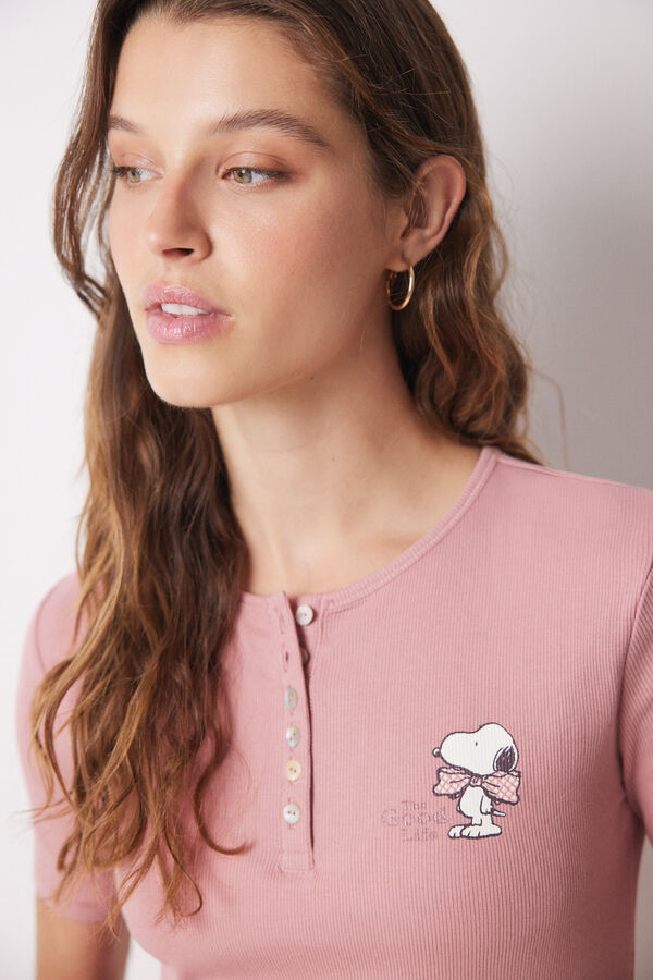 Womensecret Pijama algodón Snoopy rosa rosa