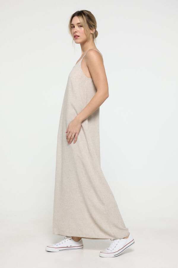 Pieces Langes Leinen Grau