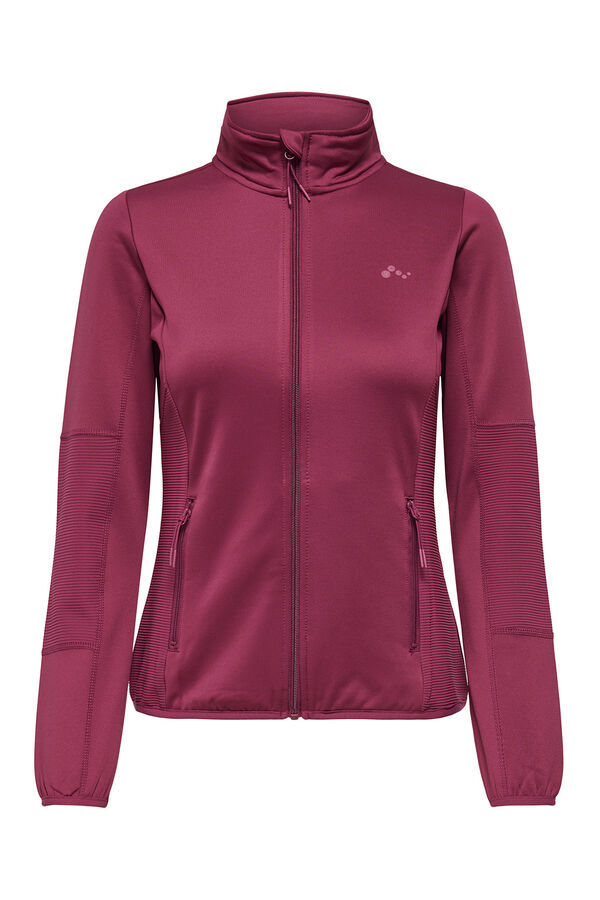 Only Play Chaqueta t&eacute;cnica cuello alto con cremallera morado/lila