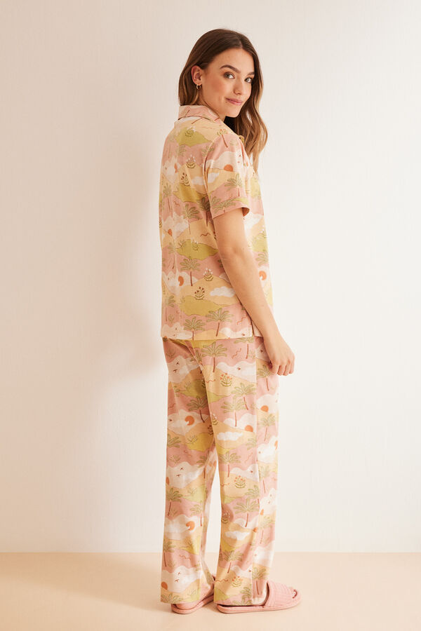 Womensecret 100% cotton classic pyjamas with long bottoms S uzorkom
