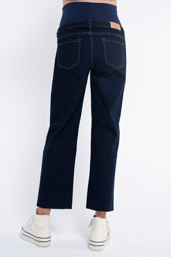 Ohma! Dunkelindische Jeans mit geradem Bein Blau