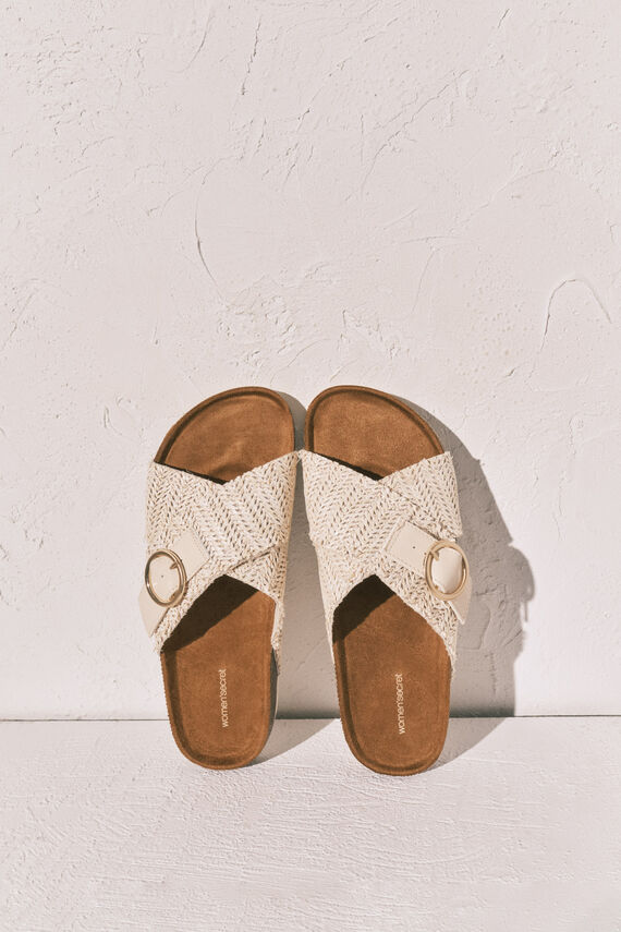 Sandalias bio tiras cruzadas blanco