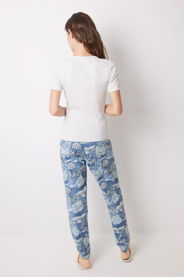 Womensecret Blue cotton landscape pajamas grey