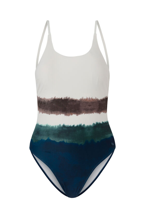 Womensecret Tie-dye print shaping swimsuit with straps white