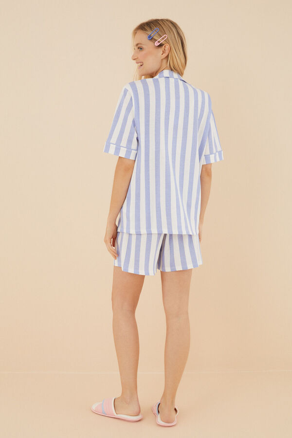 Womensecret Pijama camisero corto 100% algodón lila La Vecina Rubia azul