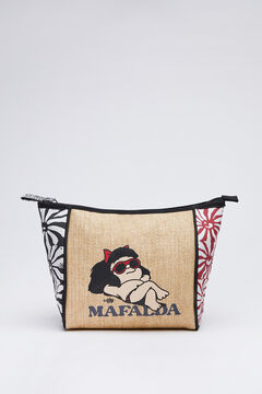 Womensecret Mittelgroße Kosmetiktasche Bast Mafalda mit Print