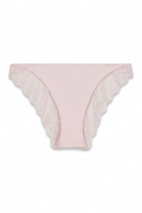 Women'secret Pink classic microfibre and lace panty pink