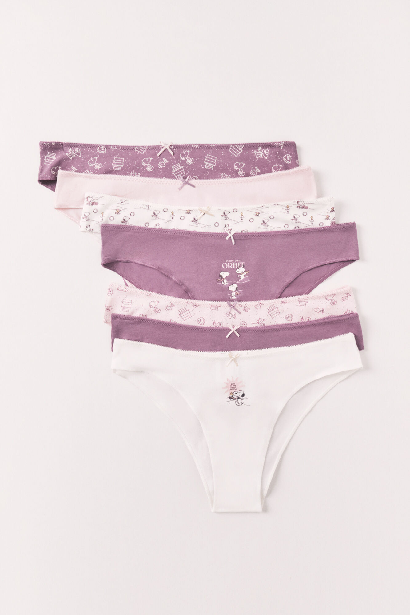 Women'secret 7-pack cotton printed Brazilian panty Snoopy