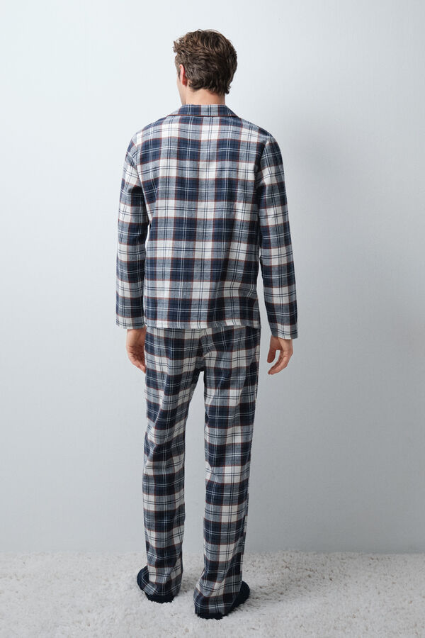 Women'secret Blue plaid men's classic pyjamas blue