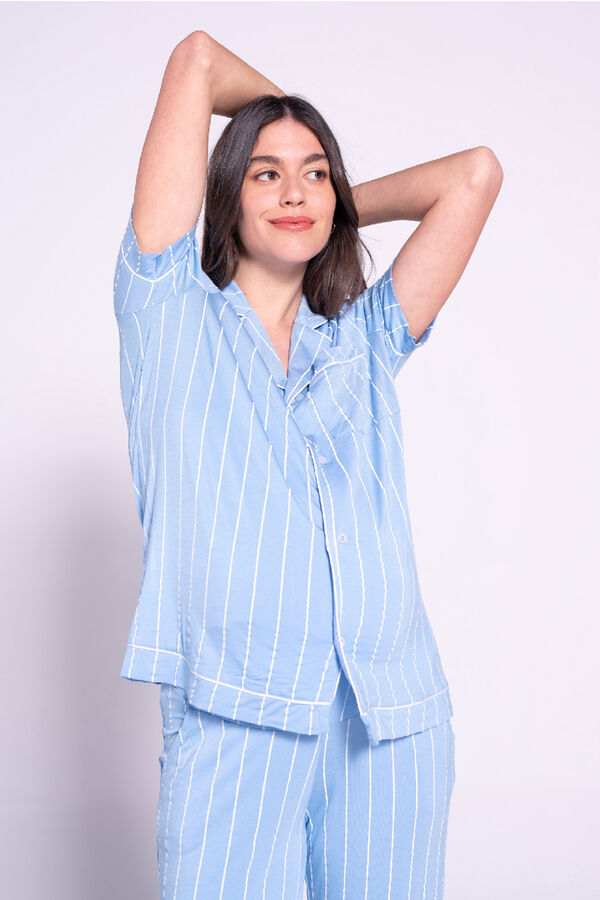 Womensecret Conjunto de pijama a rayas premamá estampado