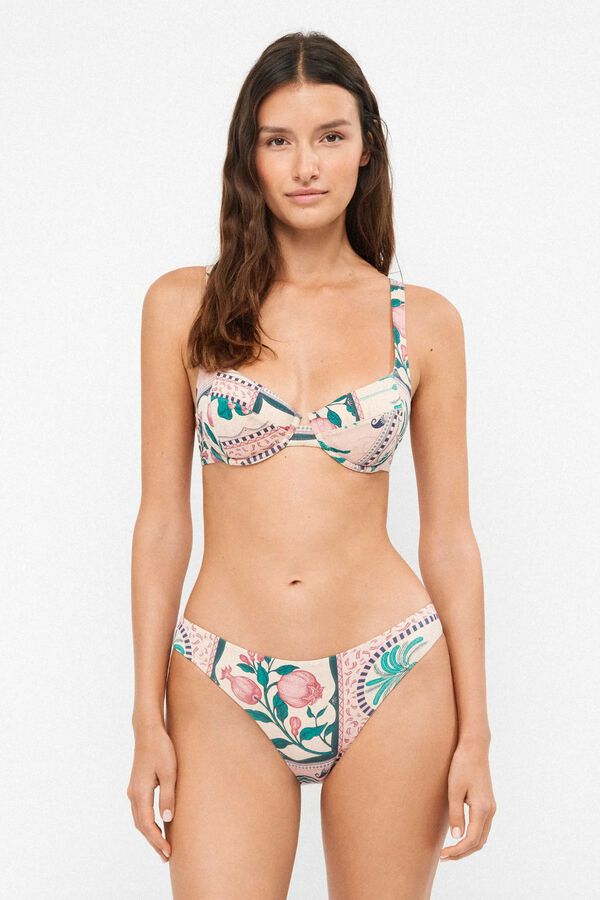 Gisela Braga bikini print mosaico tropical blanco