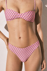 Women'secret Pink geometric print Brazilian bikini bottoms pink